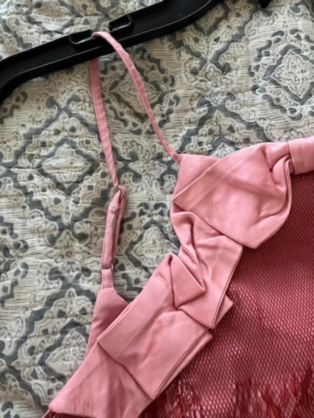 NWT Maeve Pink & Burgundy Lace Corset Halter Crop Top Sz L Romantic Soft Girl - Picture 8 of 11